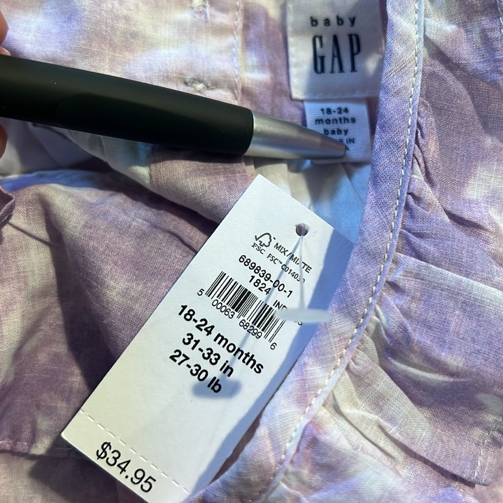 Baby Gap Girls Outfits Onesie Bloomer Size 18-24 months. Lot of 2. Purple - Picture 6 of 7